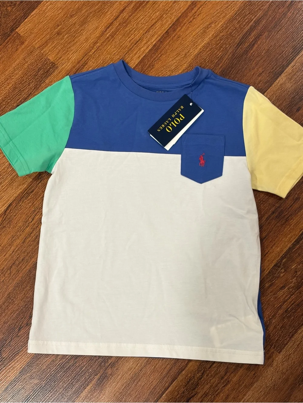 Polo by Ralph Lauren Colorblock Pocket Tee - Blue, White, boy various